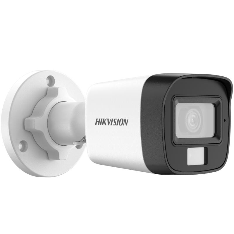 [DS-2CE16DF0T-LPFS] Hikvision 2MP Smart Hybrid Light Audio Fixed Mini Bullet CCTV Camera